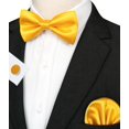 thumbnail image 2 of SURJDE Mens Solid Color Pre-tied Bow Tie and Pocket Square Cufflink Set, 2 of 4