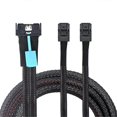 thumbnail image 3 of MCIO 8i to 2 X SFF 8643 Cable PCIE Gen5 MCIO 8X to Mini SAS HD SFF 8643 High Speed Cable for Server Data Center 1M, 3 of 5