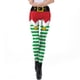 thumbnail image 4 of Nadanbao-pantalones de fiesta navideños para mujer, mallas con estampado de rayas verdes, medias elásticas de cintura media, 4 of 5
