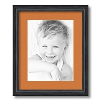 ArtToFrames 13x16" Matted Picture Frame with 9x12" Single Mat Photo Opening Framed in 1.25" Black Stain on Solid Red Oak and 2" Octoberfest Mat (FWM-4083-13x16)