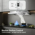 thumbnail image 3 of Range Hood 36 inch Under Cabinet, Ducted/Ductless Kitchen Hood 280CFM, Stainless  Vent Hood with Rocker Button Control, Stove Hood with 2 Speeds Fan, Bright  Light, 3 of 6