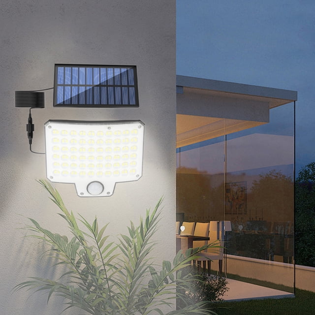 YIMWNYI Outdoor Light Sensor Solar Wall Lamp, Rainproof IP44, Modern Style Design for Courtyard Terrace Garden Garage, Easy to Install, Automatic Lighting, Remote Control Included