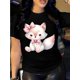 thumbnail image 1 of Women'S Cute Cartoon Dog Print T-Shirt, Casual Crew Neck, Breathable Cotton Knit Fabric, Regular Fit Short Sleeve Top for All Seasons, 1 of 6