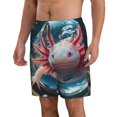 thumbnail image 2 of Salouo Bubbles Axolotl Fantasy Pattern Swim Trunks for Men,Men's Hawaiian Bathing Suit Swimsuits Quick Dry Swimming Board Shorts Beach Shorts with Pockets-3X-Large, 2 of 6