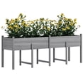 thumbnail image 1 of Outsunny Extra Large Wooden Planter Box with Legs & Drain Holes, Grey, 1 of 10