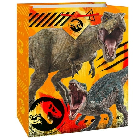 Jurassic World 3 PresNok Multicolor Large Gift Paper Bag - 1 Pc - Dinosaur Themed - Perfect for Birthday Parties & Events