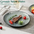 thumbnail image 3 of Green Dinner Plates Set of 6, 11.4 Inch Stoneware Large Luxury Dishes Garden Sculpture Outdoor Decoration, 3 of 5