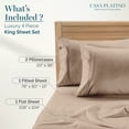 thumbnail image 6 of Casa Platino 100% Egyptian Cotton Sheets King Size Set – Premium Hotel Sateen Finish for All Seasons, Eco Friendly Sustainably Produced No Pill Fade Resistant 15" Deep Pocket – Taupe, 6 of 8