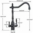 thumbnail image 5 of Kitchen Sink Faucet for Bar Farmhouse Commercial, Gold Kitchen Filter Faucet, Pure Water 360 Rotation Kitchen Sink Crane, Dual Handle Dual Water Function Mode Filter Mixer Taps, 5 of 6