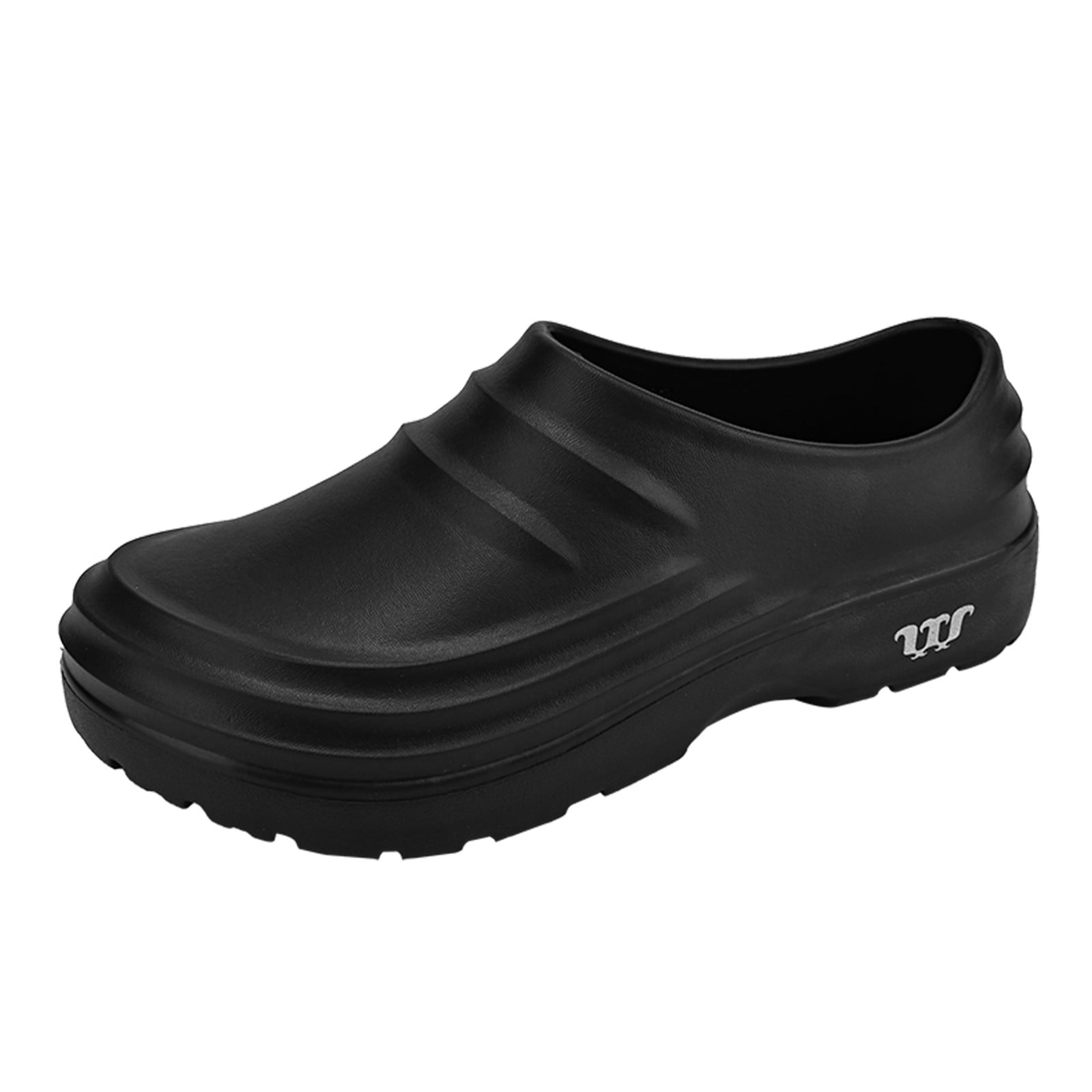 Mepaouo Men's Women's Non Slip Work Shoes Oil Water Resistant Chef Shoes Clogs for Food Service(Black,8)