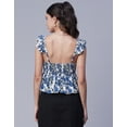thumbnail image 3 of Moomaya Women Printed Ruffled Short Sleeves Top, Sweetheart Neck, Vacation Top, 3 of 8