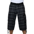 thumbnail image 5 of X RAY JEANS Mens Belted 18" Inseam Below Knee Long Cargo Shorts, Plaid Charcoal, 34, 5 of 6