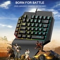thumbnail image 2 of Teclado para juegos con cable, retroiluminación LED, 39 teclas, Teclado de membrana con una mano, Teclado para juegos, Gamer, retroiluminación LED flotante Eigraketly EL013592-01, 2 of 4