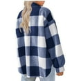 cllios Womens Plus Size Fleece Jackets Long Sleeve Plaid Shirts Flannel