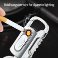thumbnail image 4 of HLONK Electronic Rechargeable Lighter， Electric Lighter， Transparent Double Lighter LED Power Display Type-C Rechargeable Lighter Outdoor Windproof Blue, 4 of 6