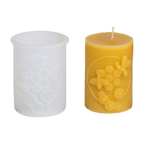 Molde de silicona para velas con forma de panal | Diseño de panal de abeja con relieve cilíndrico | Silicona flexible resistente al calor | Fácil de usar y limpiar | Ideal para velas de