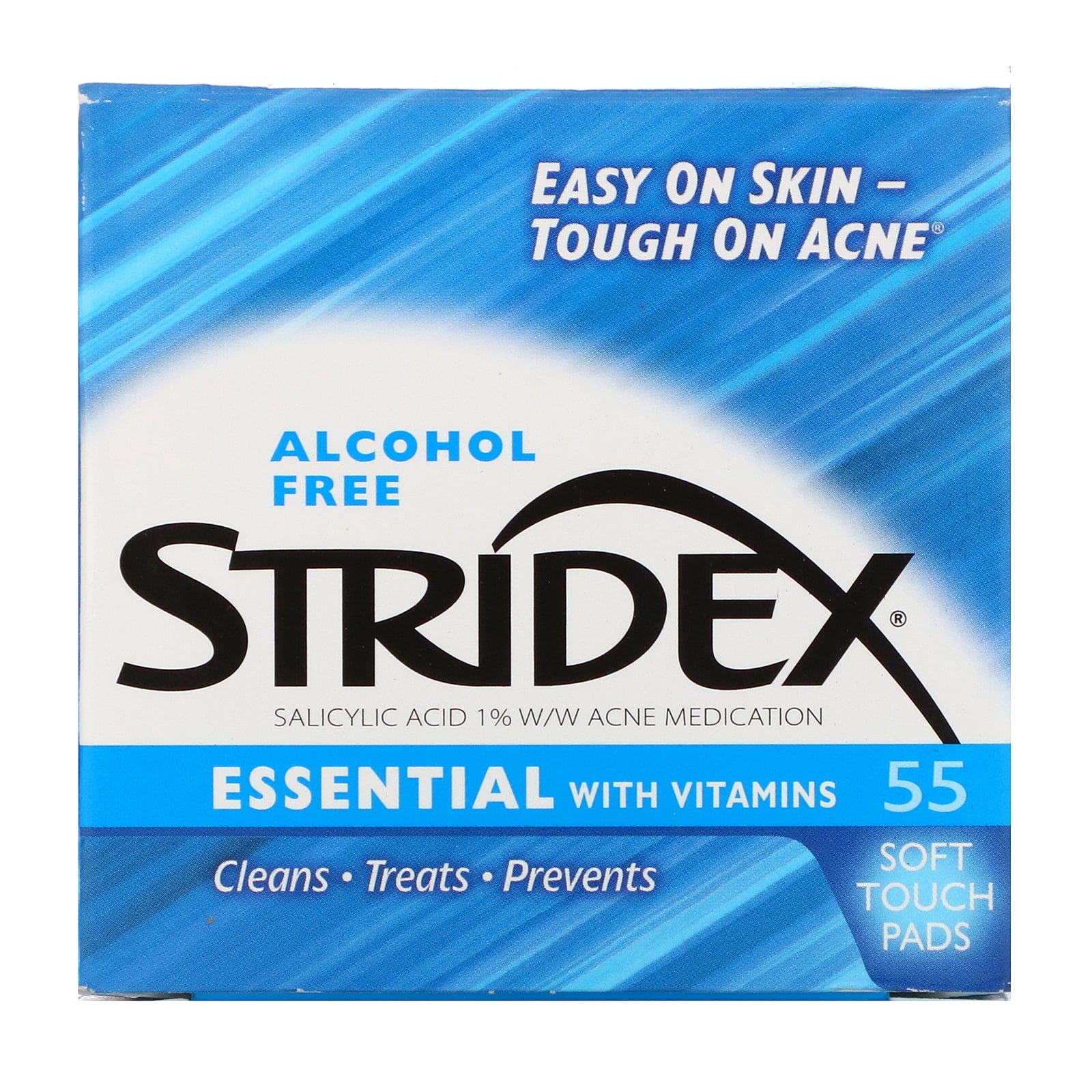 Stridex, Single-Step Acne Control, Alcohol Free, 55 Soft Touch Pads, 4.21 In Each Pack of 2 - Walmart.com Stridex, Single-Step Acne Control, Alcohol Free, 55 Soft Touch Pads, 4.21 In Each Pack of 2 - Walmart.com