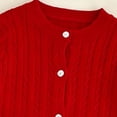 thumbnail image 5 of Afuyipoi Girls Cable Knit Cardigan Size 1-15 Long Sleeve Button Down Solid Sweater for Kids School Daily Casual Red Size 12, 5 of 6
