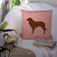 thumbnail image 3 of Portuguese Sheepdog Dog Checkerboard Pink Fabric Decorative Pillow, 3 of 4