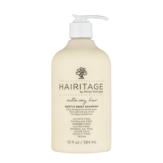 Hairitage Champú hidratante y humectante diario suave para cabello seco con aceite de jojoba + aloe vera - Ultra suave + rico en humedad - Mejora las hebras secas y quebradizas 13 fl. onz.
