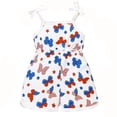 thumbnail image 2 of Girls 4th of July Butterflies Print Romper Sleeveless Patriotic Jumpsuit with Bow Tie Straps Casual Summer Playsuit for Kids White 9-12 Months, 2 of 7