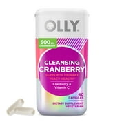 OLLY Cleansing Cranberry Capsule Supplement, Urinary Tract Health, 40 Ct