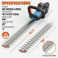 thumbnail image 4 of SENIX HTX2-M3 24" 40V Battery Powered Hedge Trimmer, Dual-Action, 1" Cutting Capacity, Cordless, 4 of 13