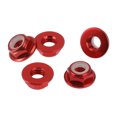 thumbnail image 1 of Ofertas únicas 5 Pcs tuercas de brida M5 de aleación de aluminio con rosca hexagonal plana inversa, tuercas de brida de bloqueo antideslizantes rojas profundas 4.5mm/0.18", 1 of 1