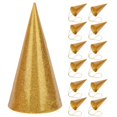 thumbnail image 1 of Chapeaux d'anniversaire en forme de cône, couronne amusante pour fête d'enfants, décoration de chapeau de fête à paillettes, fournitures dorées, 1 of 4