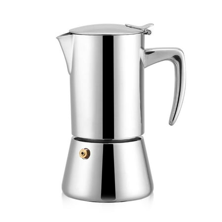 TOPINCN 200ml Stainless Steel Moka Pot Espresso Coffee Maker for Gas & Electric Stovetop,Coffee Pot, Moka