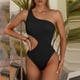 thumbnail image 5 of WILLBEST Trajes de Baño Mujer Natacion Mujer Color Sólido Volante Sexy Un Hombro Cintura Recorte Bikini Traje de Baño, 5 of 5