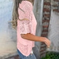 thumbnail image 6 of Drovellove Plus Size Women's V Neck Knit Cardigan with Button Front and Hollow Details - Casual Long Sleeve Open Front Sweater for Spring and Summer, 6 of 7
