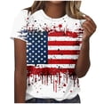 thumbnail image 2 of Qingpeng 4th of July Patriotic T Shirts for Women Summer Star Print Shirts Women's Independence Day Short Sleeve Casual Tee Tops, 2 of 5