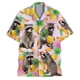 thumbnail image 2 of Hawaiian Shirts for Men Button Up Short Sleeve Turn Down Collar Shirt Funny Beach Summer Light Pink M, 2 of 3