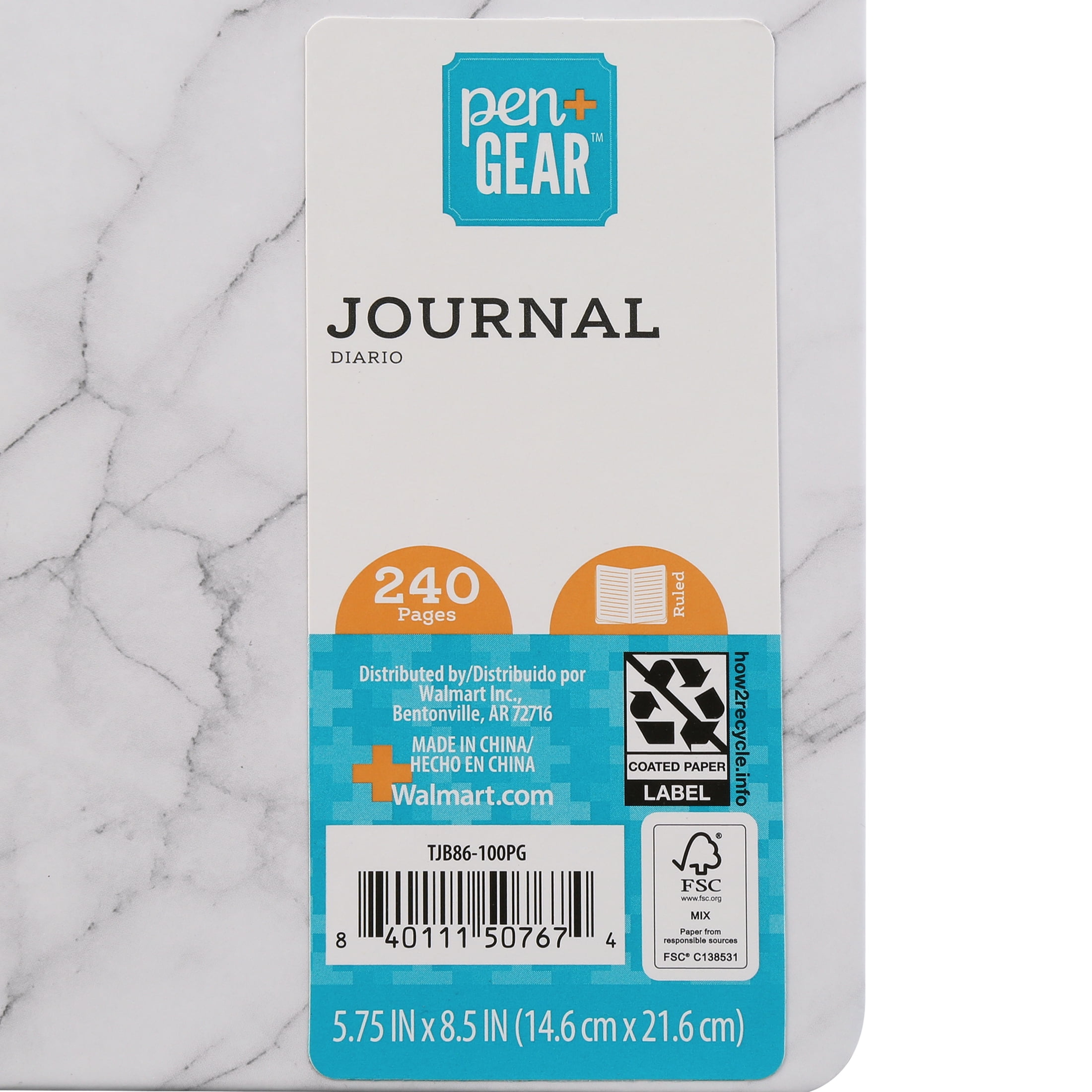 Pen+gear Journal, Geo-Holographic, 240 Ruled Pages, Spiral Bound