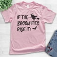 thumbnail image 2 of Kids If The Broom Fits Ride It Witch Shirt, Youth Kids Boy Girl T-Shirt, Halloween T-shirt, Witch T-shirt, Light Pink, X-Small, 2 of 4
