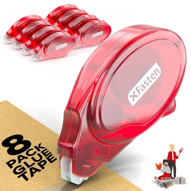 Rodillo adhesivo para álbumes de recortes, 8 mm x 30 pies, paquete de 8 rodillos de cinta adhesiva de doble cara, suministros para álbumes de recortes para adultos, cinta fotográfica para álbumes de r