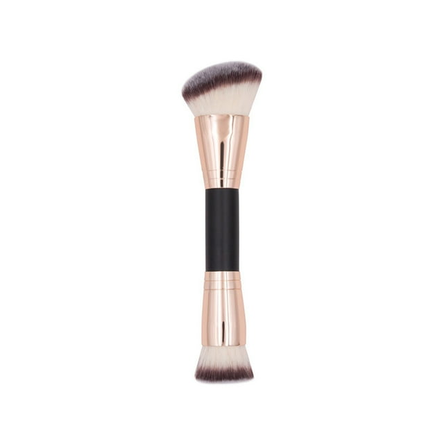 Fiudx Brocha de Doble Punta, Versátil Aplicador de Maquillaje Líquido, Cerdas de Fibra Suave para Una Mezcla Perfecta, Diseño Fácil de Limpiar, Ideal para Corrector y Cosméticos, Imprescindible para