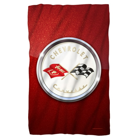 Trevco Chevrolet Corvette Emblem Fleck Fleece Blanket (36x58)