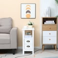 thumbnail image 4 of HOMCOM Slim End Table with 2 Drawers and Storage Shelf, Sofa Side Table, 4 of 10