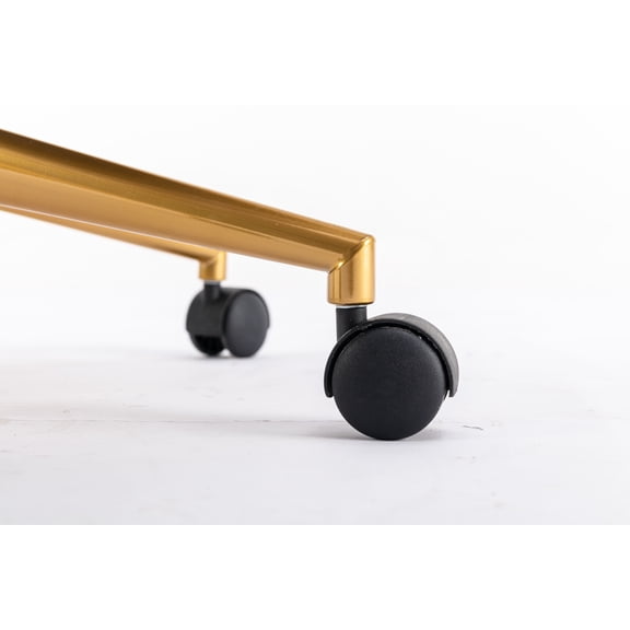 HengMing Modern Faux fur home office chair, fluffy chair for girls, makeup vanity Chair with Gold Plating Base