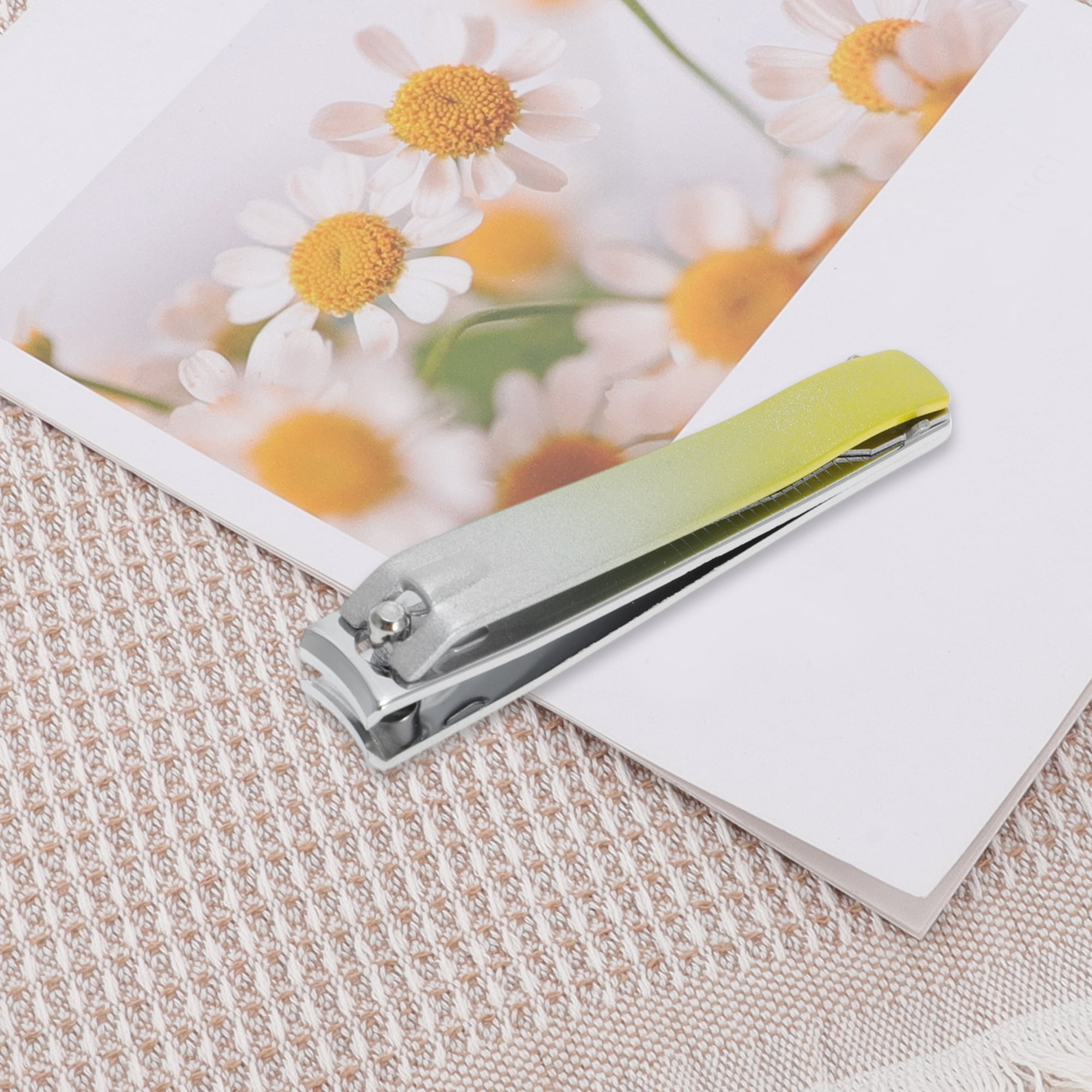 Unique Bargains 1pc Gradient Carbon Steel Nail Clippers 3.15" Length Yellow