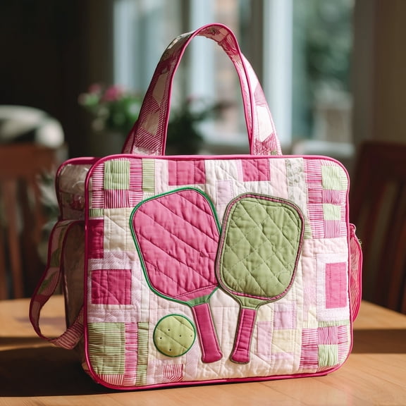 Pickleball Quilted Tote Bag