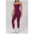thumbnail image 4 of PISONIC Workout Sets for Women, 2 Piece Seamless Spaghetti Straps Crop Top Matching High Waist Leggings Gym Yoga Outfits, 4 of 7