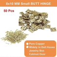 thumbnail image 5 of mini cabinet hinges 50pcs pure copper butt for diy projects, 5 of 5