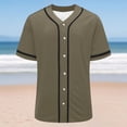 thumbnail image 5 of Hurxie Plain Blank Baseball Jerseys for Men Women Adult Hip Hop Hipster Button Down Shirts Sports Uniforms Outfits Army Green,L, 5 of 7