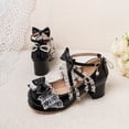 thumbnail image 2 of SACFOF Women's Kawaii Shoes Cross Strap Pumps Cute Ankle Strap Mary Jane Shoes Wedding Lace Mid Chunky Heel Pumps, 2 of 6