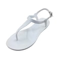 thumbnail image 2 of Jelly Sandals for Women Pearl Open Toe Flip Flops Summer Flat Beach Rain Shoes, 37, 2 of 4