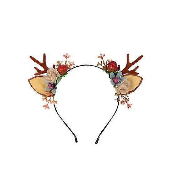 Christmas Head Flower Deer Horn Headband Christmas Headwear Christmas Deer Hair Band