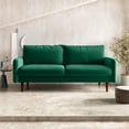 thumbnail image 5 of Enor Furniture Anacapa 70" Round Arm Upholstered Modern Velvet Sofa in Green, 5 of 15